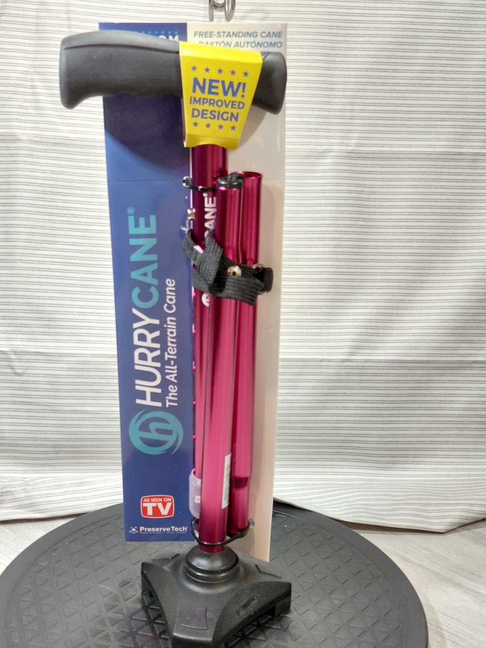 NWT HurryCane Freedom Foldable Walking Cane -Road Runner Red 360° Pivoting Base